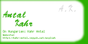 antal kahr business card